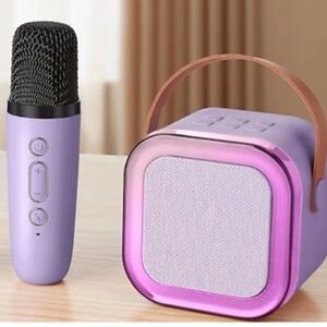 Purple Portable Speaker and Microphone Set for Karaoke Great Easter Basket item
